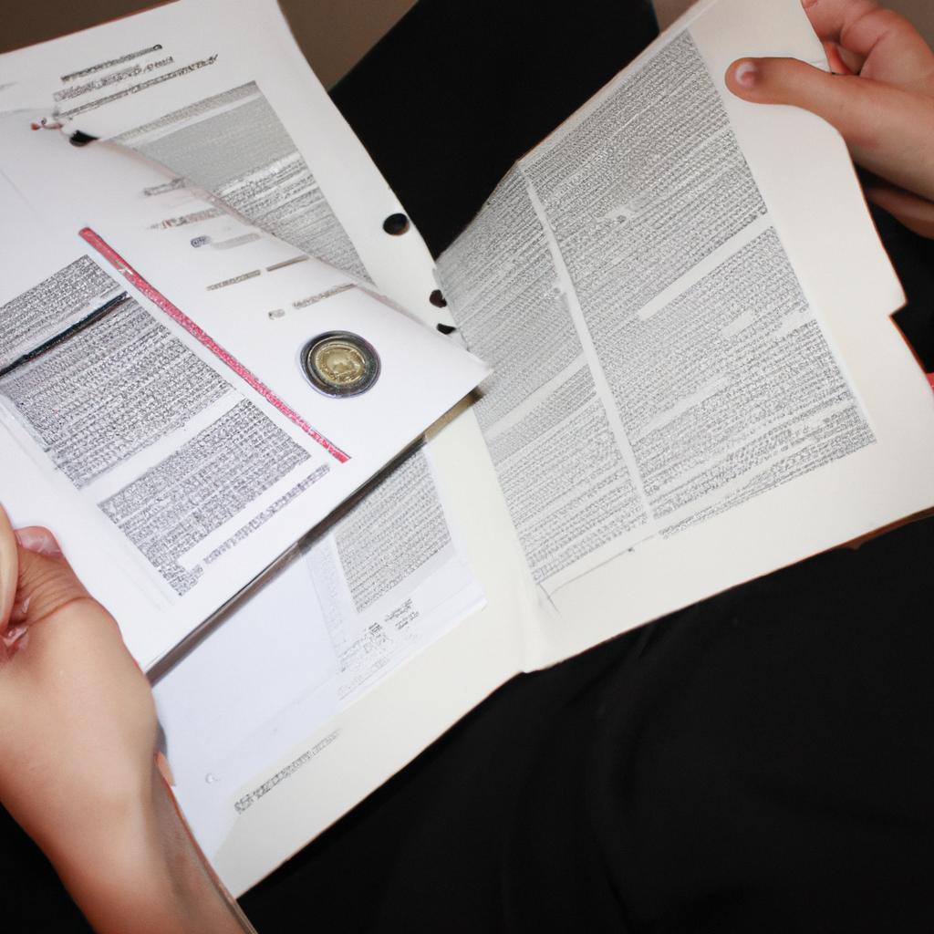 Person reading an education document