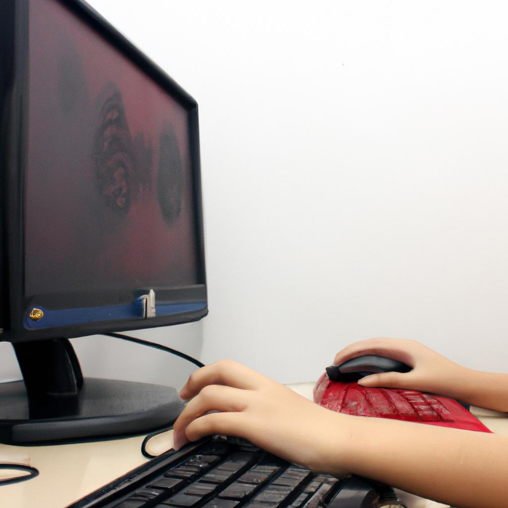 Person using computer for education